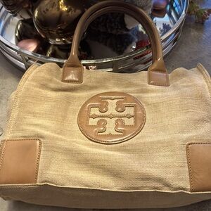 Tory Burch Small Ella Tote in Tan